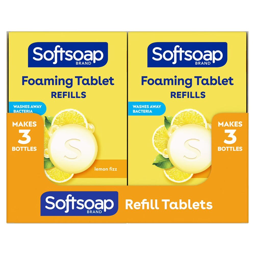 Lot of 2 Softsoap Hand Soap Tablets Lemon Fizz, Refill Tablets - 3ct Each